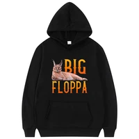 hip hop trend big floppa meme caracal cat print hoodie funny cute men oversized sweatshirt long sleeve tops women casual hoodies