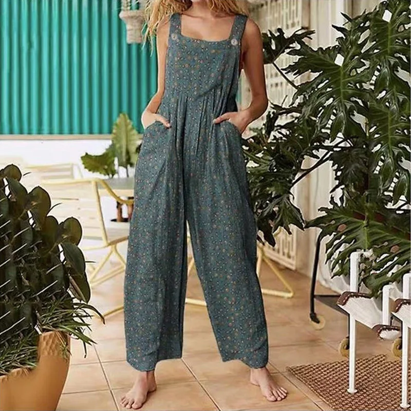 

Sale Spring Backless Solid Strappy Bodysuit Off Shoulder Sleeveless Women Jumpsuit Fashion Wide Leg Summer Beach Overalls Romper
