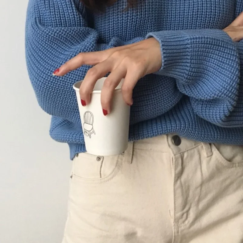 2019 Fashion Ladies Full Sleeve Women Knitting Sweater Solid O-neck Pullover And Jumper Loose Hot Sale | Женская одежда