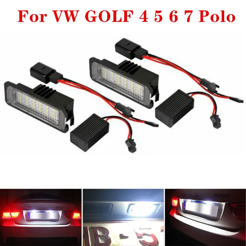 2 шт 12V 6000K светодиодный номерной знак светильник противотуманные огни для VW GOLF 4 5 6