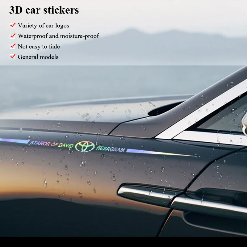 Laser Car Stickers Window Body 3D Logo Pattren Decals New For Toyota TRD Camry Chr Corolla Rav4 Yaris Prius Auto Accessories | Автомобили