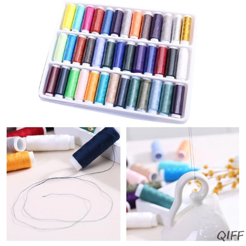 Набор катушек для швейных ниток из полиэстера 39 различных цветов|Наклейки на