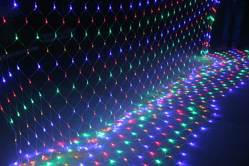 1,5 м x 1,5 м 96LED 110 В 220 в супер яркий сетчатый струнный светильник, Рождественский светильник, новогодний, садовый, Свадебный, праздничный светильник ing