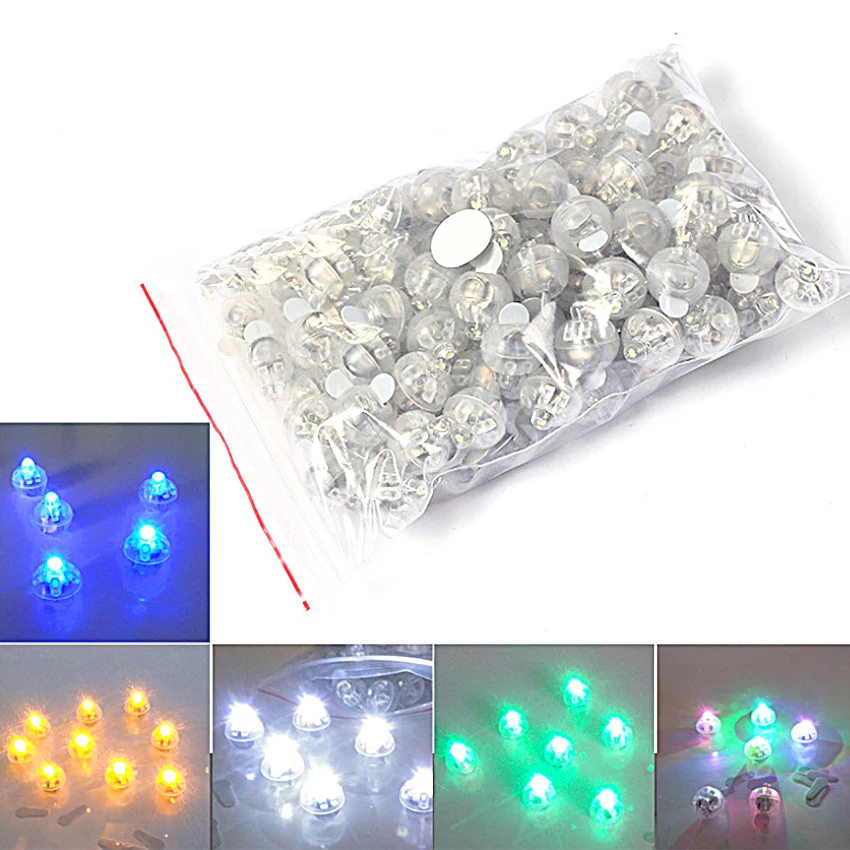 100 шт. круглые Разноцветные Мини шарики со светодиодной подсветильник