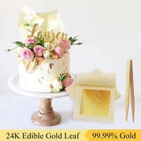 24k gold foil edible gold leaf sheets real gold paper gold flake for cake decoration steak cooking drink food dessert gold foil