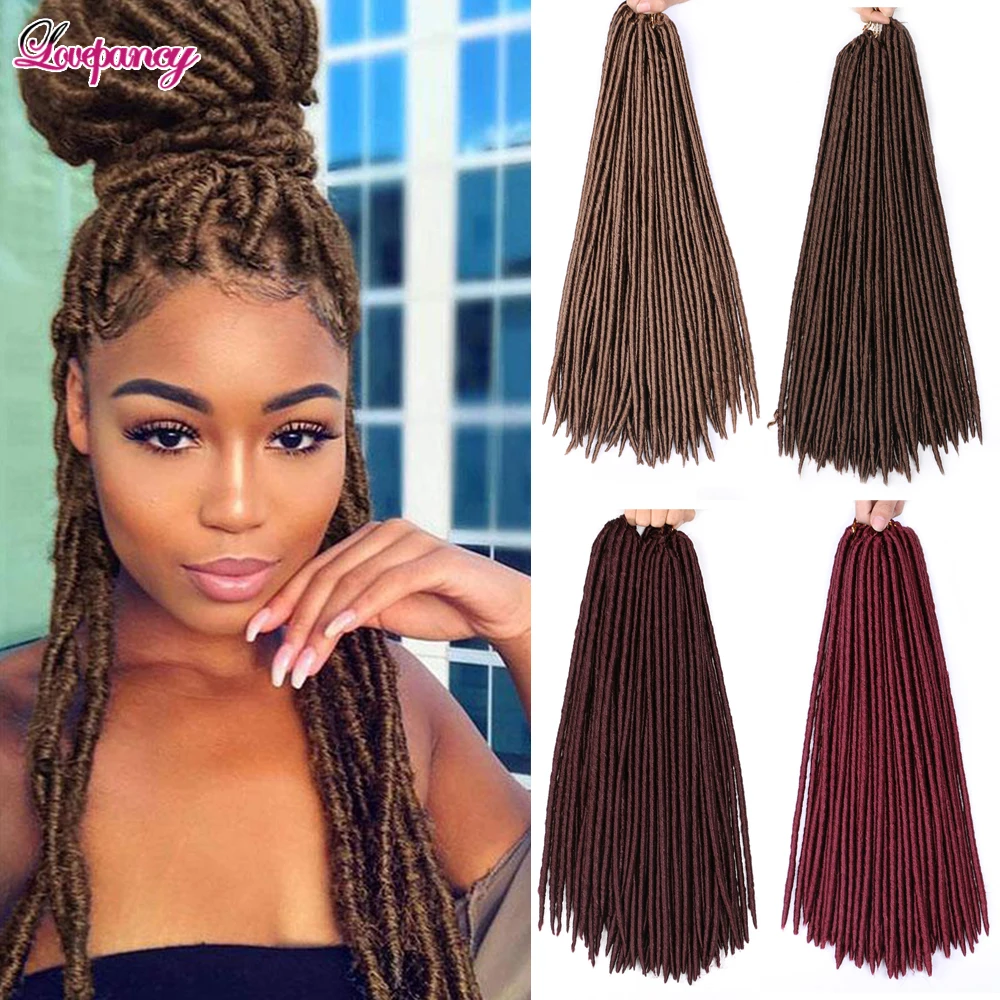 

Lovepancy Synthetic DreadLocs Crochet Braiding Hair Extensions Locs Ombre Brown 613 Bug Straight Hair Dreadlocs For Black Women