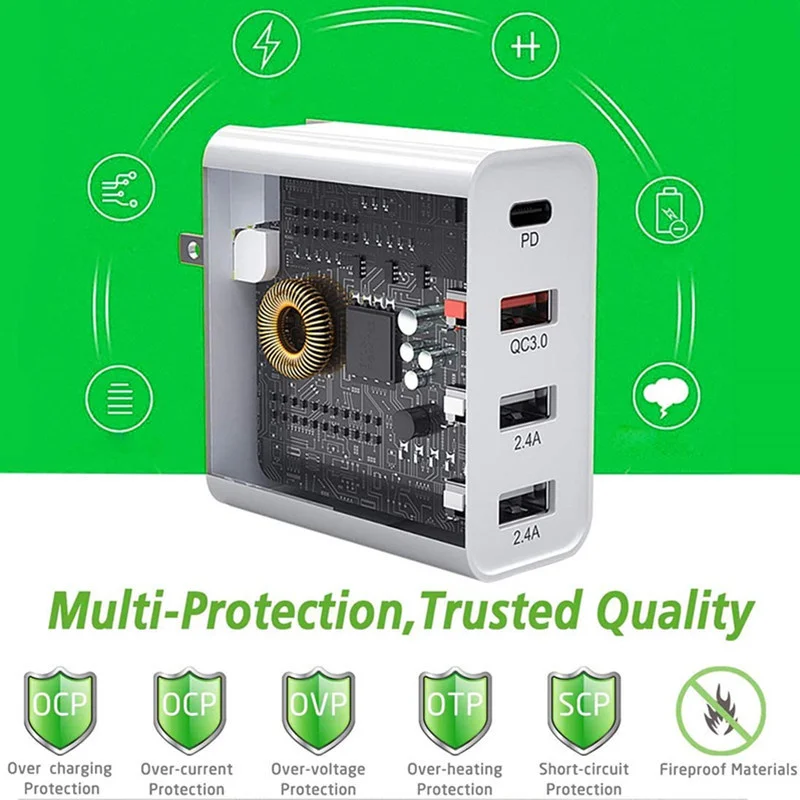 15 шт. 48 Вт Быстрое зарядное устройство USB Type C PD для Samsung iPhone Huawei QC 3 0 2.4A быстрое