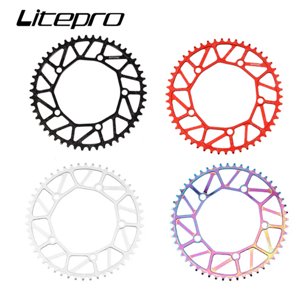 

NEW Litepro Folding Bicycle Tooth Chainring Positive Negative Tooth 46/48/50/52/56/58T Chainwheel BMX Bike Colorful Crankset 130