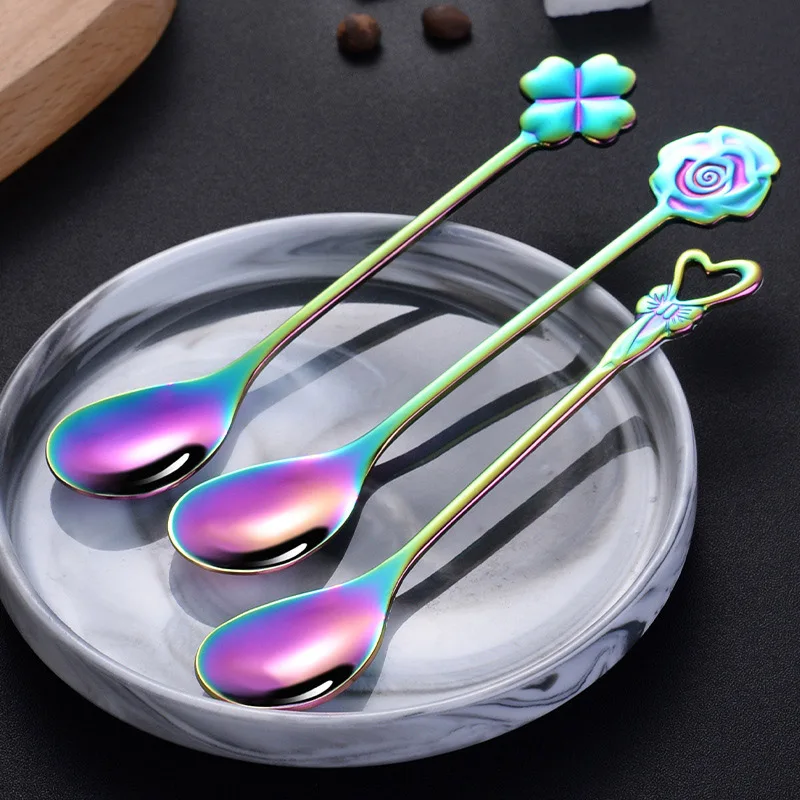 Необычная десертная ложка в форме клевера с рукояткой | Дом и сад