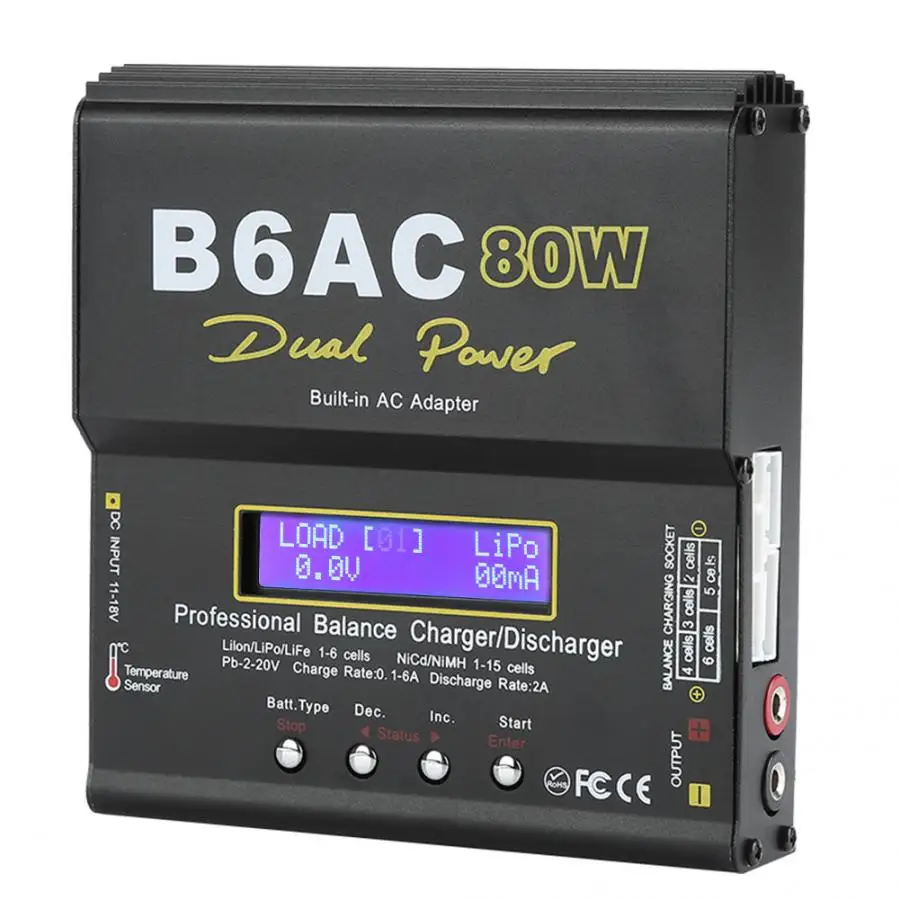 Цифровое Зарядное устройство B6AC 80 Вт с ЖК дисплеем зарядное Dis для литий ионных