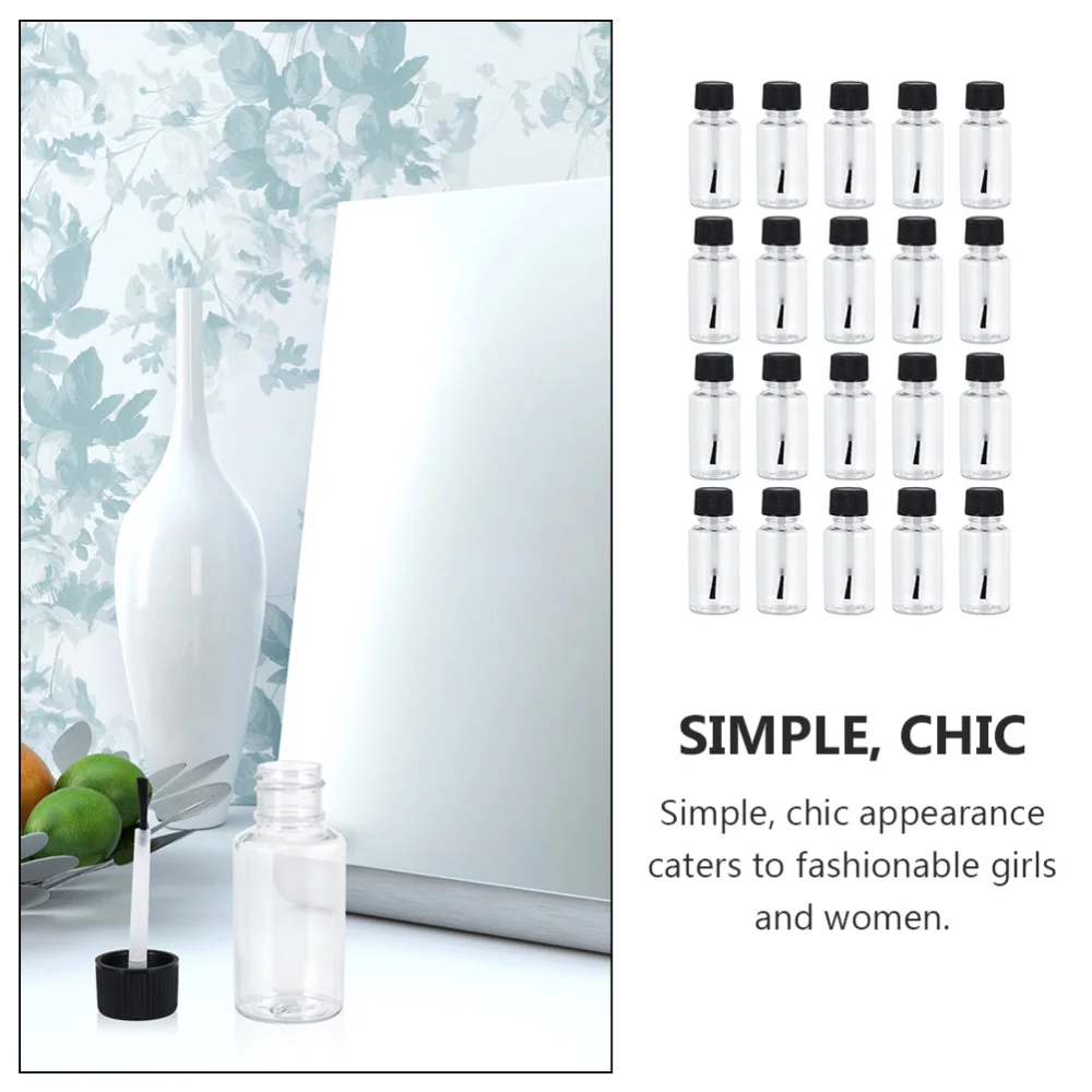 

20pcs 20ml Nail Polish Bottle Empty Nail Polish Clear Bottles with Cap and Brush
