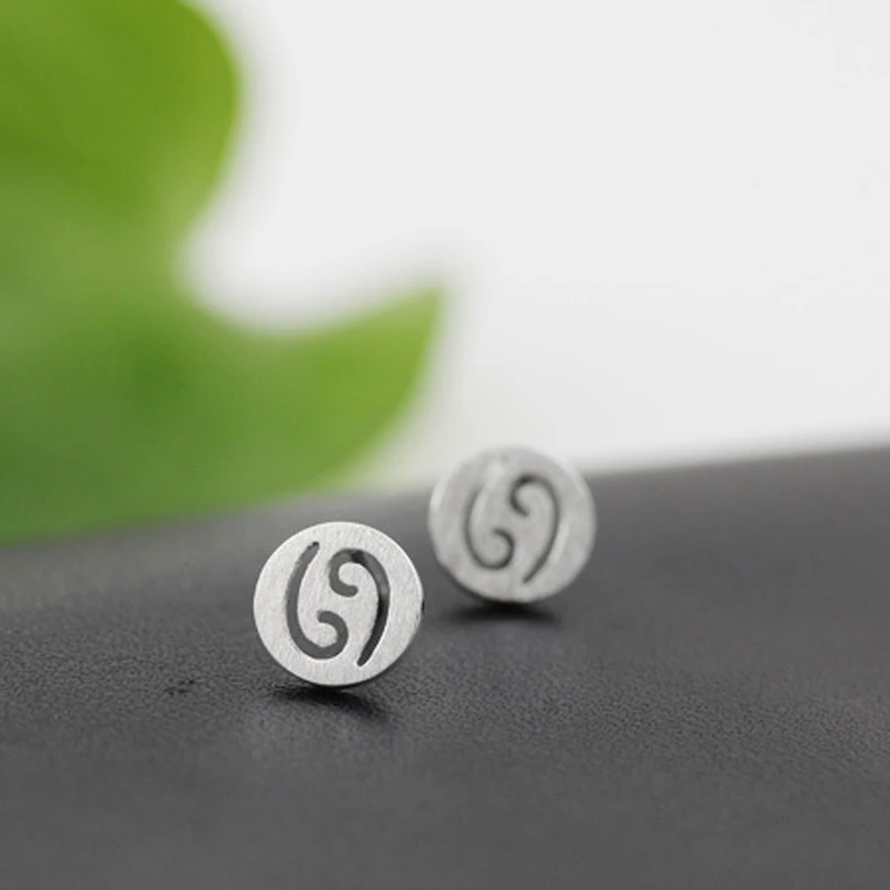 Hollow 12 Constellation Symbol Stud Earrings Nonallergenic Zodiac Astrology Horoscope Ear Studs Gift Jewelry for Women Girls | Украшения и