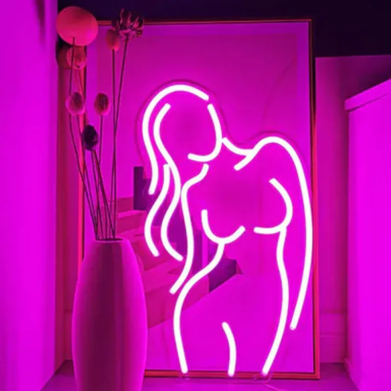 

Custom Neon Sign Woman Body Sexy Lady Female Pose Back Nude Girl Real Neon Sign Art Beer Bar Light Gift Bedroom Home Wall Decor