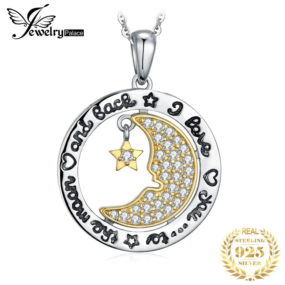 Jдворца Луна Звезда Серебряное ожерелье 925 колье эффектное женское Серебро