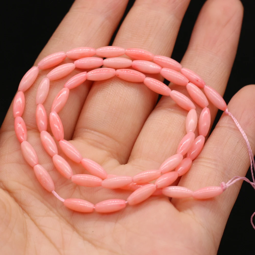 

Best Selling Natural Coral Beaded Rice Bead-shaped Beads Making DIY Exquisite Handicrafts Size 3x9mm Boy and Girl Friend Gifts
