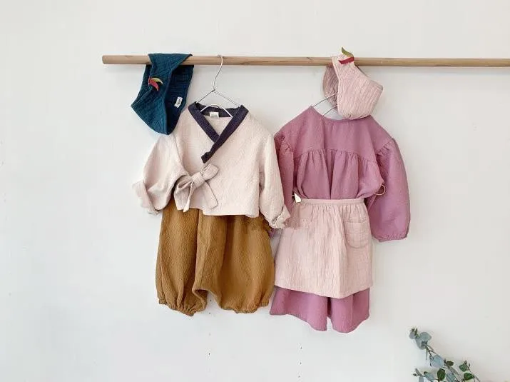 Autumn Winter New Korean Style Baby Girls Cotton Linen Dress Pure Color Loose Children Dresses Kids Robe | Детская одежда и обувь