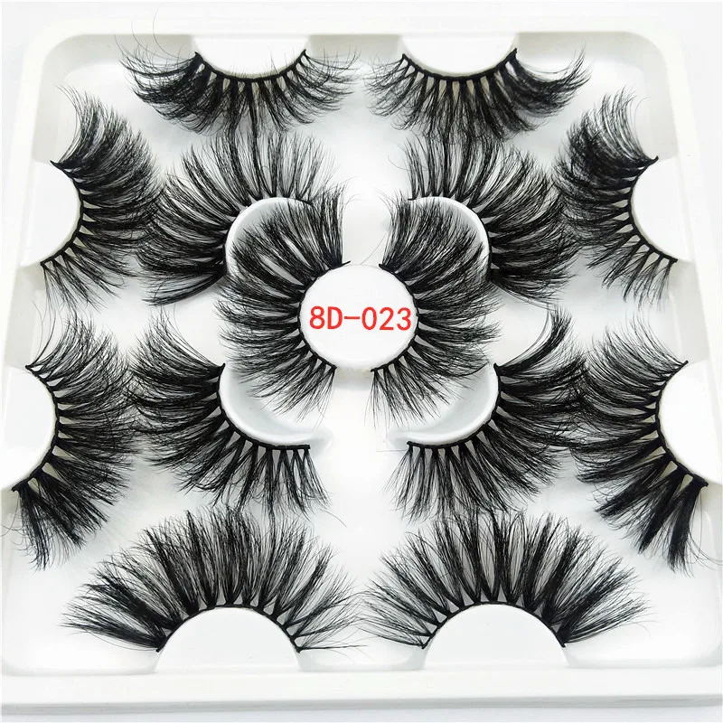 

7 pairs 3D Mink Hair False Eyelashes Natural Wispy Lashes Handmade long cross volume Eyelash extension mink eyelashes