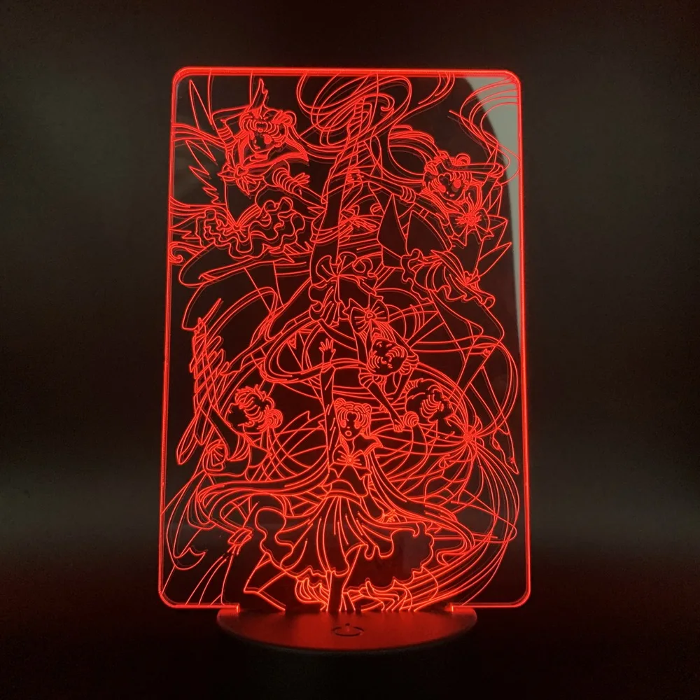 3d лампа Сейлор Мун светильник детской спальни сенсорный ночсветильник с USB