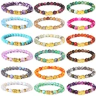 Буддизм фэн-шуй камень браслет мужчины женщины натуральный камень Агаты бусины счастливые браслеты золотой Pixiu богатство Шарм браслет ювелирные изделия