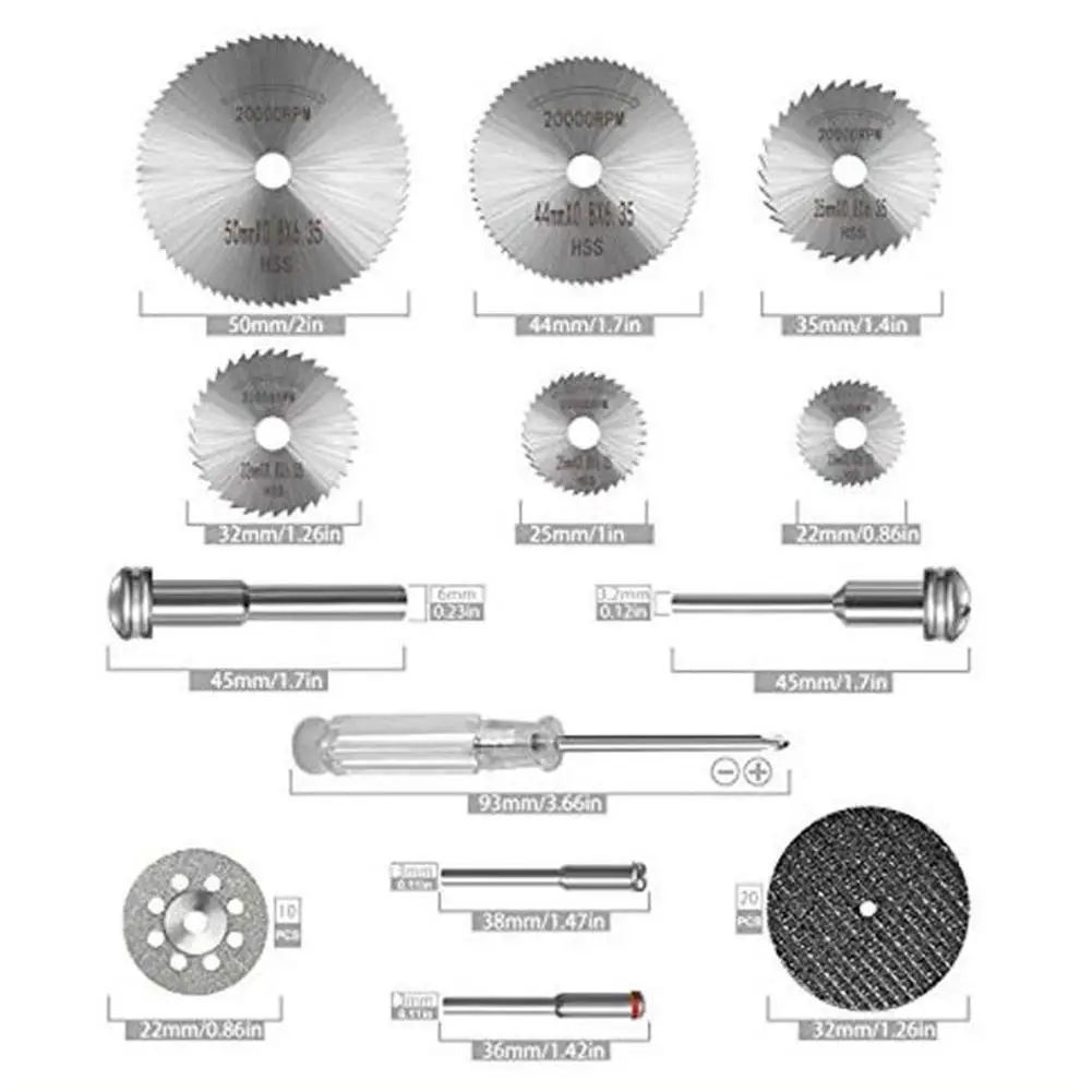 

Cutting Tool Set HSS Circular Wood Saw Blade Disc Resin Cutting Discs Diamond Cutting Wheel Screwdrivers Set For Rotating Tool