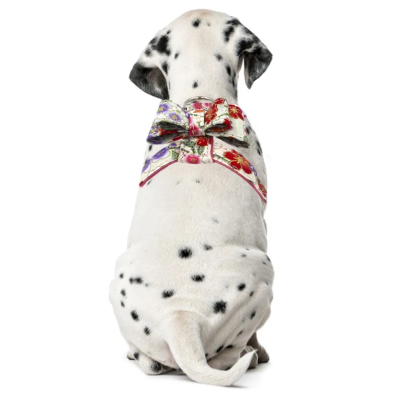 Японский Стиль печатных сундук для собак ремень хлопчатобумажной ткани с бантом