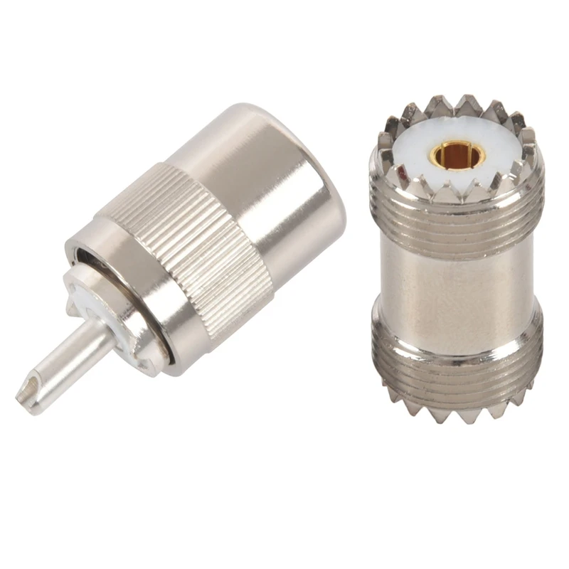 

2 Pcs PL-259 UHF Female to UHF Female Coax Cable Adapter & 1 Pcs UHF PL259 SO239 Male Twist-On Connector