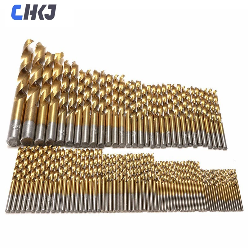 

99Pcs/set Straight Shank Twist Drill 1.5mm-10mm High Speed Steel Titanium Plated Drill Bit Woodworking Hole Opener Set Hot Sales