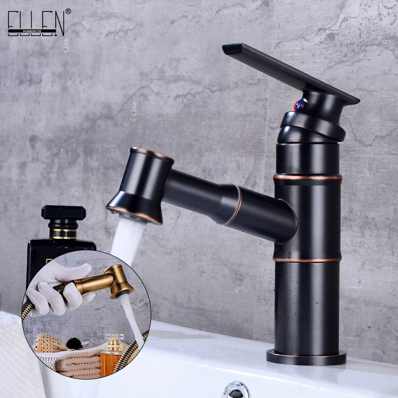 Смеситель для раковины выдвижной смеситель в ванную комнату медь Античная