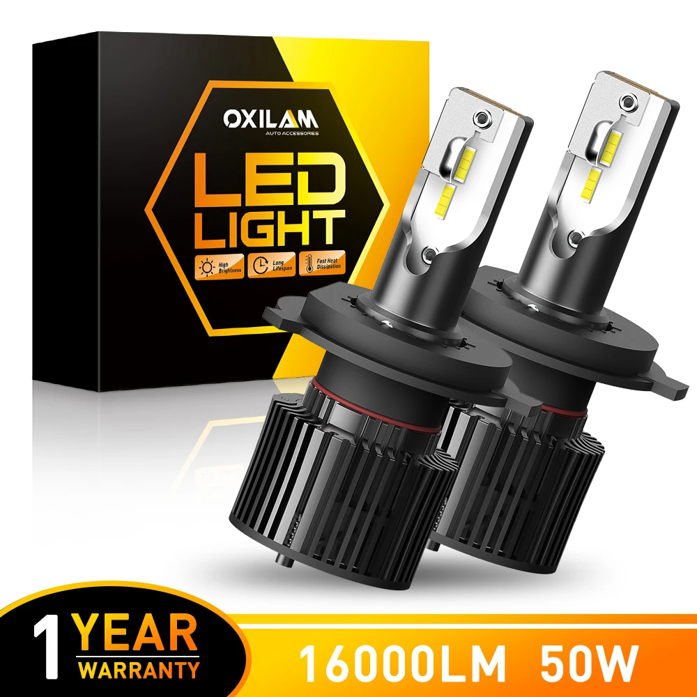 OXILAM 2 шт. Turbo LED H4 9003 CSP светодиодный ная лампа для фар 12В 24В Chevrolet Aveo Spark Nissan Pathfinder Altima