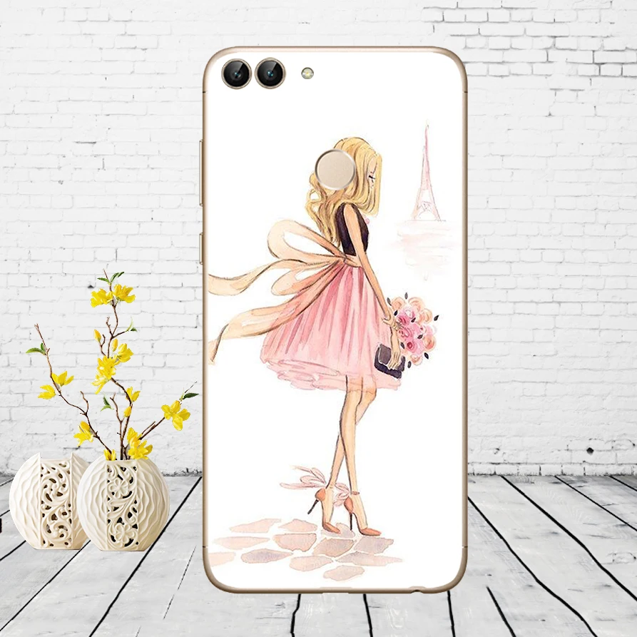 H32 Huawei P Smart Case TPU Мягкий силиконовый прозрачный чехол для телефона huawei P Smart Cover FIG-LX1 Enjoy 7S Чехол - Цвет: H32