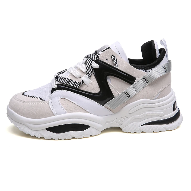 Весенняя женская Вулканизированная обувь Не сужающиеся книзу массивные