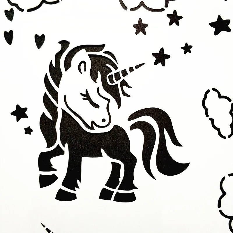 DIY Painting Smart Unicorn Design Reusable Stencil Templates For Wall Furniture Fabric painting Decor Scrapbooking Stamp Cards |
