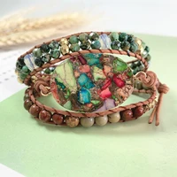 2021new color king stone multi layer leather bracelet bracelet for women gemstone bracelet charm bracelet gifts for lovers