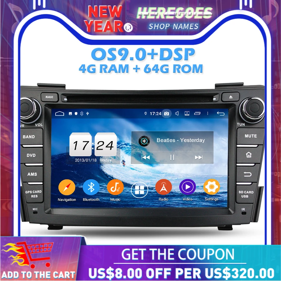 IPS DSP Android 10 0 4 Гб 64 ROM автомобильный dvd плеер Wifi 4G Bluetooth радио GPS карта ForHyundai I30 GT 2012 2013