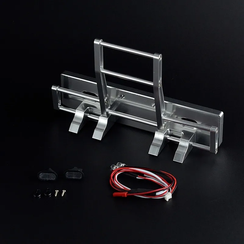 CNC сплав переднего ограждения бампер лопата и светодиодный светильник для 1/14