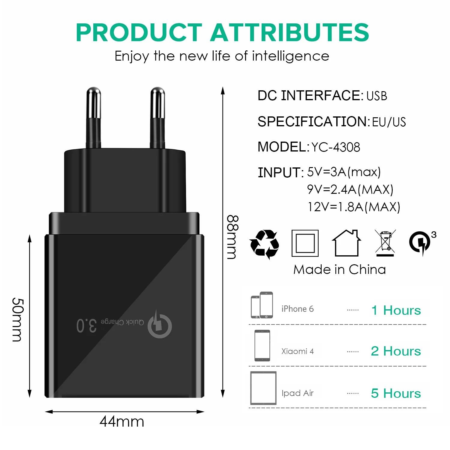 Мульти USB зарядное устройство 48 Вт PD Быстрая зарядка 3,0 двойной USB разъем типа C Зарядка для xiaomi redmi note 7 MacBook Air samsung Быстрое зарядное устройство