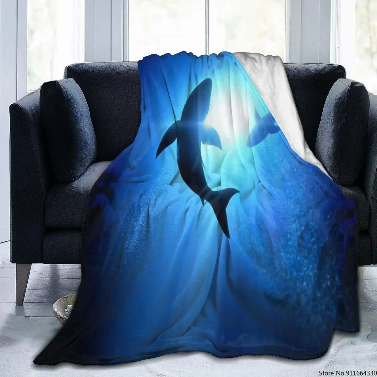 Фланелевое Одеяло с акулой для подводной съемки флисовое покрывало