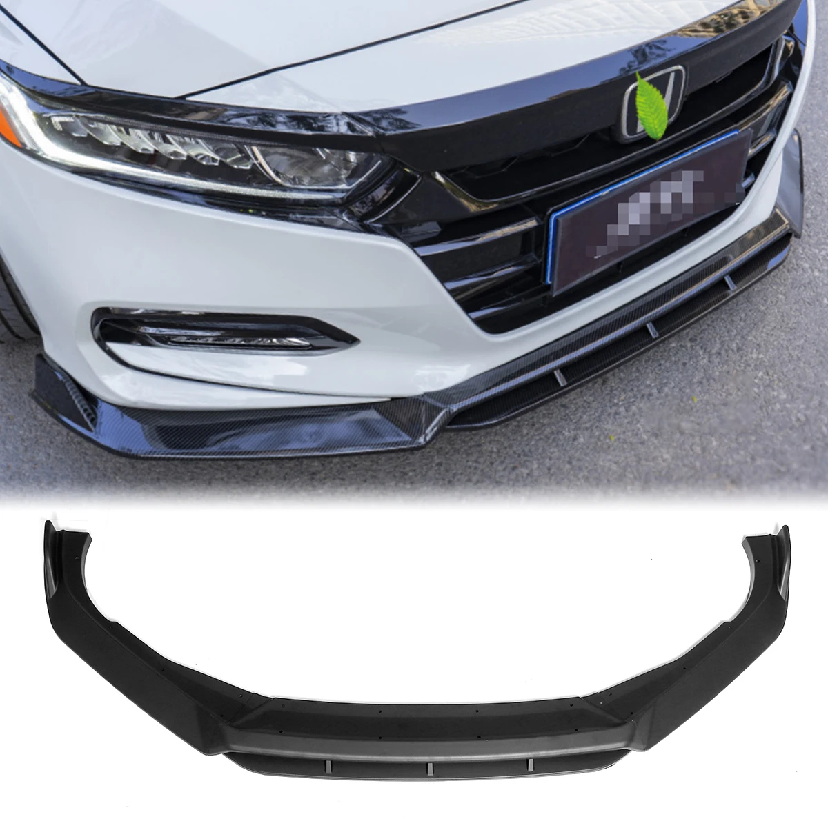 4 шт. черный карбоновый вид передний бампер губа сплиттер спойлер комплект для