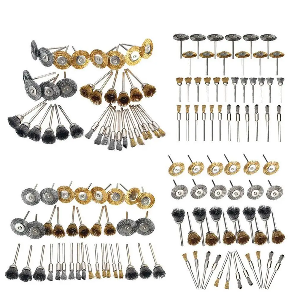 36 шт./компл. латунные щетки стальные проволочные колеса дрель роторные