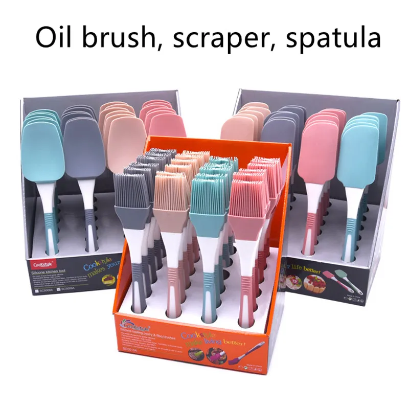 

1 PCS Two-Color Silicone Barbecue Brush Baking Bread Brush Pastry Brush Baking Oil Brush Kitchen Accessories