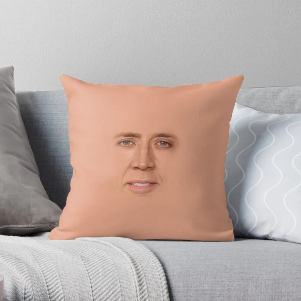 

Nicolas Cage Face Throw Pillow Cushion Cover Polyester Pillow Case For Sofa Home Living Room Car Seat Decor 45x45cm Funda Cojin