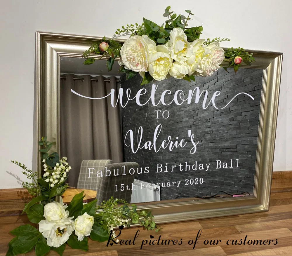 Виниловая зеркальная доска для свадебного торжества с именами влюбленных пар и