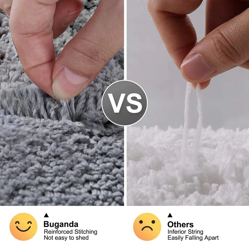 

Fashion-Bathroom Rugs Set 2 Pieces - Shaggy Soft Bath Mat & U-Shaped Toilet Rug, Non-Slip Machine Wash/Dry Absorbent