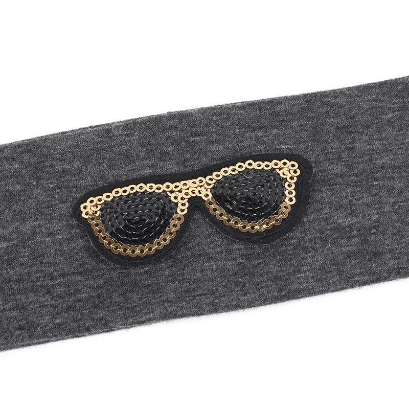 Детские хлопковые однотонные плоские повязки для волос очки головной убор