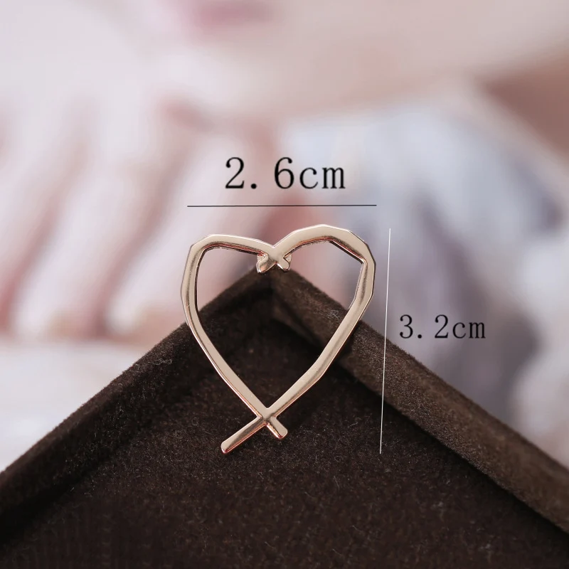 Мужская металлическая заколка в форме сердца Золотая брошка на лацканы для