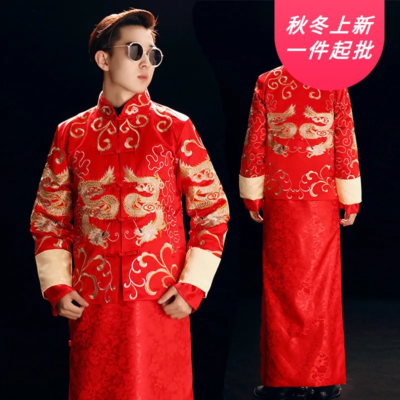 Мао костюм звезда Хуан сяоминг свадьба ребенок с мужчины китайским стилем платье