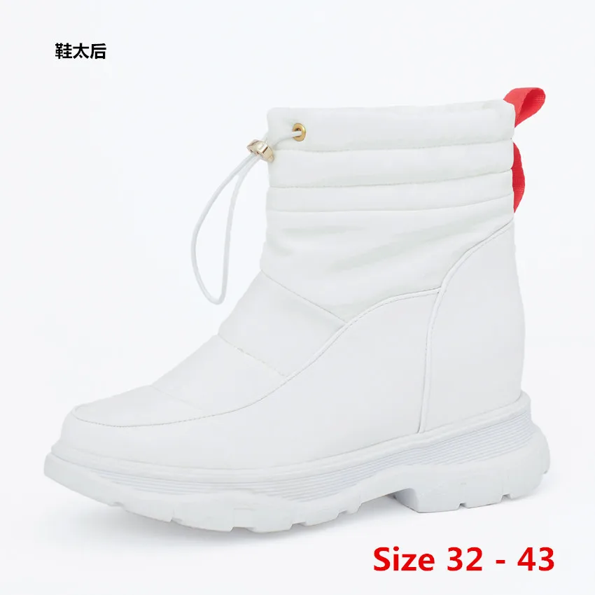 

Женские ботильоны на платформе, невысокие мотоциклетные ботинки на танкетке, на среднем каблуке, большой размер 32-43, для осени и зимы