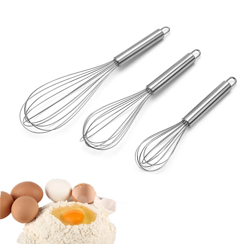 

8/10/12 Inches Stainless Steel Manual Egg Beater Multifunctional Whisk Cream Butter Batter Mixer Kitchen Baking Accessories