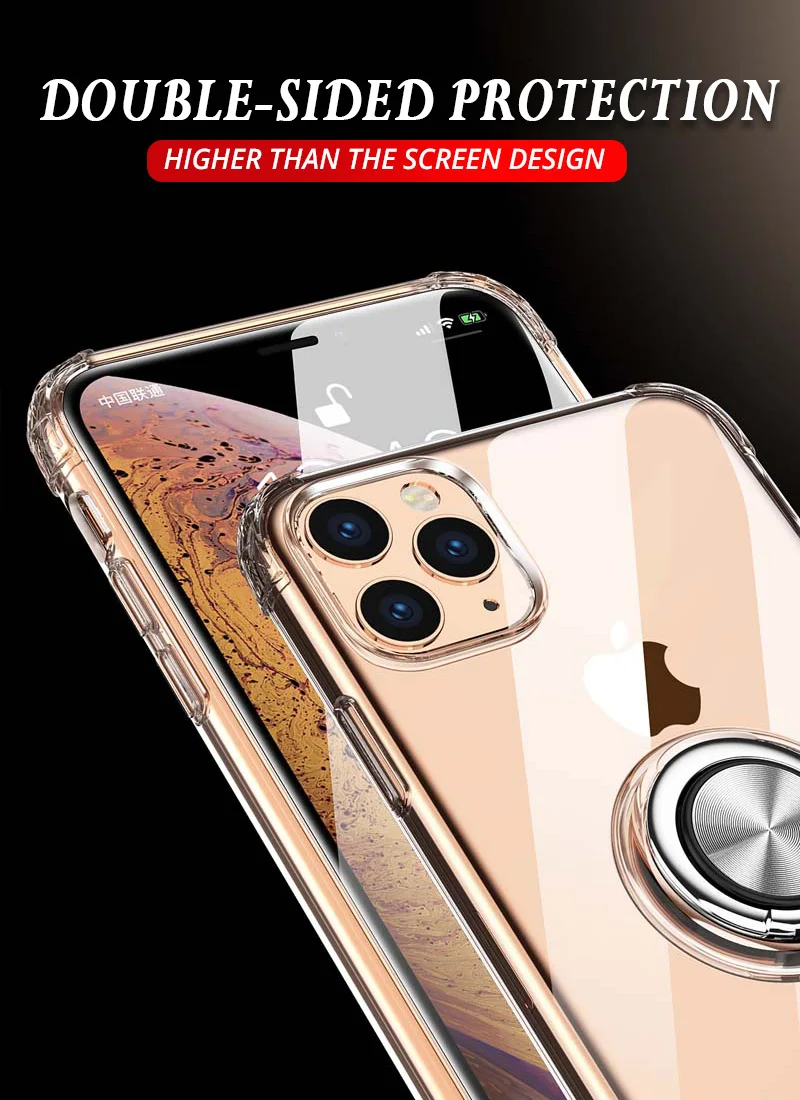 XSDTS Прозрачный 3D противоударный чехол для iPhone 11 Pro XS Max X XR 8 7 6 6S Plus держатель с магнитным креплением автомобильная подставка для стенда чехол Капа