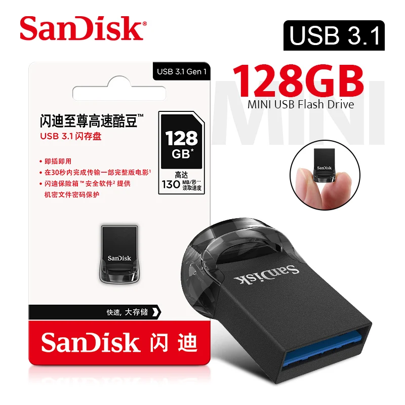 

100% Original SanDisk CZ430 16GB 32GB 64GB 128GB USB3.1 USB Flash Drive Pen Drive Memory Stick USB3.1 Drive U Stick SDCZ430